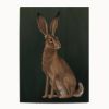 Woodland Hare Art Print, Dark Green Rabbit Wildlife Decor, Giclée Fine Art | Prints by The Ugly Cat Studio