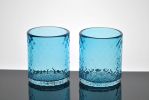 Capri Blue Textured Cocktail Glass | Drinkware by Tucker Glass and Design`