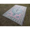 Vintage Turkish Blue Color Oushak Rug, Living Room Rug | Area Rug in Rugs by Vintage Pillows Store. Item composed of cotton & fiber