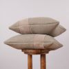 Mushroom Taupe Curly Wool Blend with Grey Suede Pillow 20x20 | Pillows by Vantage Design