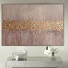 Сopper gold textured wall art pastel pink hand textured | Oil And Acrylic Painting in Paintings by Berez Art. Item made of canvas with copper