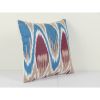 Uzbekistan Ikat Pillow Cover Cushion, Blue Handmade Decorati | Pillows by Vintage Pillows Store