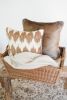 Gold Embroidered Black & White Ticking Linen Pillow 19x19 | Pillows by Vantage Design