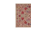 Embroidered Silk Suzani Table Runner with Tulip Motifs , Ecl | Tablecloth in Linens & Bedding by Vintage Pillows Store