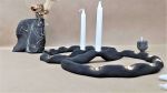 Modern candle holder with 24k gold. | Decorative Objects by YomYomceramic. Item composed of ceramic