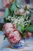 Peony flowers oil painting original and Lily of the valley | Oil And Acrylic Painting in Paintings by Natart. Item composed of canvas & synthetic compatible with contemporary style