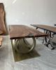 One Piece Walnut Resin Table, Epoxy Resin Dining Table | Tables by Tinella Wood. Item composed of walnut & metal compatible with contemporary and art deco style