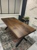 Custom Order Walnut Dine Table, Wooden Live Edge Table | Dining Table in Tables by Tinella Collection. Item composed of walnut and metal in contemporary or country & farmhouse style
