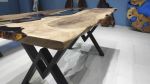 Walnut Dining Epoxy Table, Epoxy Dining Table, River Resin | Tables by LuxuryEpoxyFurniture. Item composed of wood & synthetic
