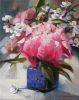 Peonies oil painting canvas original, Floral art painting | Oil And Acrylic Painting in Paintings by Natart. Item composed of canvas & synthetic compatible with contemporary style