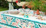 Aqua Tablecloth | Linens & Bedding by OSLÉ HOME DECOR. Item made of fabric