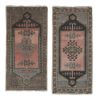 Pair of Turkish Rug, Small Handmade Distressed Oushak Rug | Area Rug in Rugs by Vintage Pillows Store. Item made of cotton