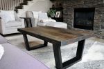 Modern Black Ash Tapered Coffee Table | Tables by Hazel Oak Farms. Item composed of wood and metal