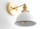 White Shade Sconce - Model No. 7026 | Sconces by Peared Creation. Item composed of brass