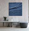 Navy blue 3d wall art minimalist textured canvas art navy | Mixed Media in Paintings by Berez Art. Item composed of canvas in minimalism or mid century modern style