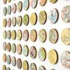 One Hundred World Map Dots Collage With Gold Leaf | Paintings by Amelia Coward