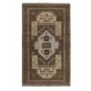 Vintage Brown Turkish Kars Rug with Mid-Century Modern Style | Runner Rug in Rugs by Vintage Pillows Store. Item made of cotton & fiber