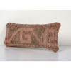 Oushak Rug Lumbar Pillow, Brown Ethnic Pillow Cover, Vintage | Cushion in Pillows by Vintage Pillows Store