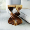 Haussmann® Wood Double Twist Stool Table 12 in SQ x 20 in | Chairs by Haussmann®