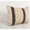 Vintage Hemp Neutral Lumbar Cover, White Organic Soft Wool S | Cushion in Pillows by Vintage Pillows Store