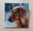 Custom pet portrait dog painting original, Brown dog paintin | Oil And Acrylic Painting in Paintings by Natart. Item composed of canvas and synthetic in contemporary style