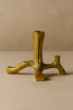 Rooted Taper Candle Holder — Gold Finish | Decorative Objects by Raíz Studio