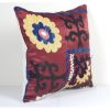 Uzbek hand embroidery Suzani pillow cover, Square Red Cushio | Cushion in Pillows by Vintage Pillows Store