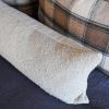 Nubby Warm Grey Twisted Wool Lumbar Pillow 14x48 | Pillows by Vantage Design