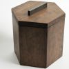 Solid Wood Ice Bucket in Cherry | Drinkware by Alabama Sawyer. Item composed of oak wood and steel