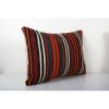 Striped Turkish Kilim Pillow Cover, Wool Rustic Cushion Cove | Pillows by Vintage Pillows Store