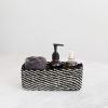 Abaca Storage Tray | Stripe Noir | Decorative Tray in Decorative Objects by NEEPA HUT. Item composed of fabric