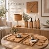 Defne Oak Home Decor Set, Handmade Collection, Lamp, Wall Clock, Trays and More | Bed Frame in Beds & Accessories by Vesta Corte