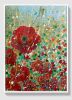 Blooming Fragments of Color – Original Red Abstract Floral Painting | Oil And Acrylic Painting in Paintings by Dario Moschetta