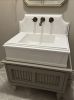 Modern-Minimalist Carrara Marble Sink with Backsplash: Timeless Elegance and Radiance for Your Bathroom | Water Fixtures by AYMARBLEDESIGN LLC