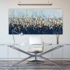 Abstract gold painting indigo blue painting silver gold rich | Oil And Acrylic Painting in Paintings by Berez Art. Item composed of canvas
