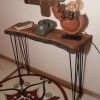 Wood Console Table Custom Live Edge Walnut | Tables by Ironscustomwood. Item composed of wood and metal