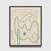 Minimal Abstract Line Drawing, Pastel Colorful Modern | Prints by Capricorn Press. Item made of paper compatible with boho and minimalism style