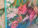 Impressionist floral Painting | Oil And Acrylic Painting in Paintings by Colleen Sandland Beatnik. Item composed of wood & synthetic