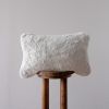 White Faux Fur with Greige Undertone Lumbar Pillow 14x22 | Pillows by Vantage Design