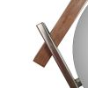 Walnut and Brushed Metal Floating Hexagon Mirror | Decorative Objects by Sand & Iron