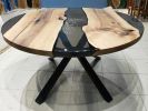 Smoke Round Epoxy Table Top - Diameter Epoxy Dining Table | Tables by LuxuryEpoxyFurniture. Item made of wood & synthetic