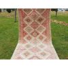 Handwoven Pastel Wool Turkish Oushak Runner | Runner Rug in Rugs by Vintage Pillows Store. Item composed of cotton and fiber