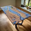 Clear Epoxy Dining Table | Tables by Ironscustomwood. Item made of wood with steel