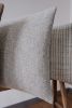 White with Black Woven Wool Pillow 22x22 | Pillows by Vantage Design