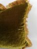 chartreuse silk velvet pillow // green silk velvet cushion | Pillows by Velvet Fringe