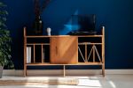 Record player stand, vinyl record storage, Media console | Storage by Plywood Project. Item composed of oak wood in minimalism or mid century modern style