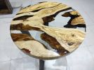 Custom 24" Diameter, Round Epoxy Coffee Table, Olive Wood | Dining Table in Tables by LuxuryEpoxyFurniture. Item composed of wood and synthetic