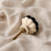 Black and White Bone Knob, Carved Flower Cabinet Drawer Pull, Shabby Chic Cupboard Hardware | Nightstand in Storage by IKKAZA