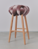 Plum Velvet Knot Bar Stool | Chairs by Knots Studio. Item composed of wood and cotton