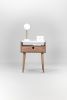 Mid Century Nightstand Drawer in Walnut & Carrara Marble Top | Storage by Manuel Barrera Habitables. Item made of walnut
